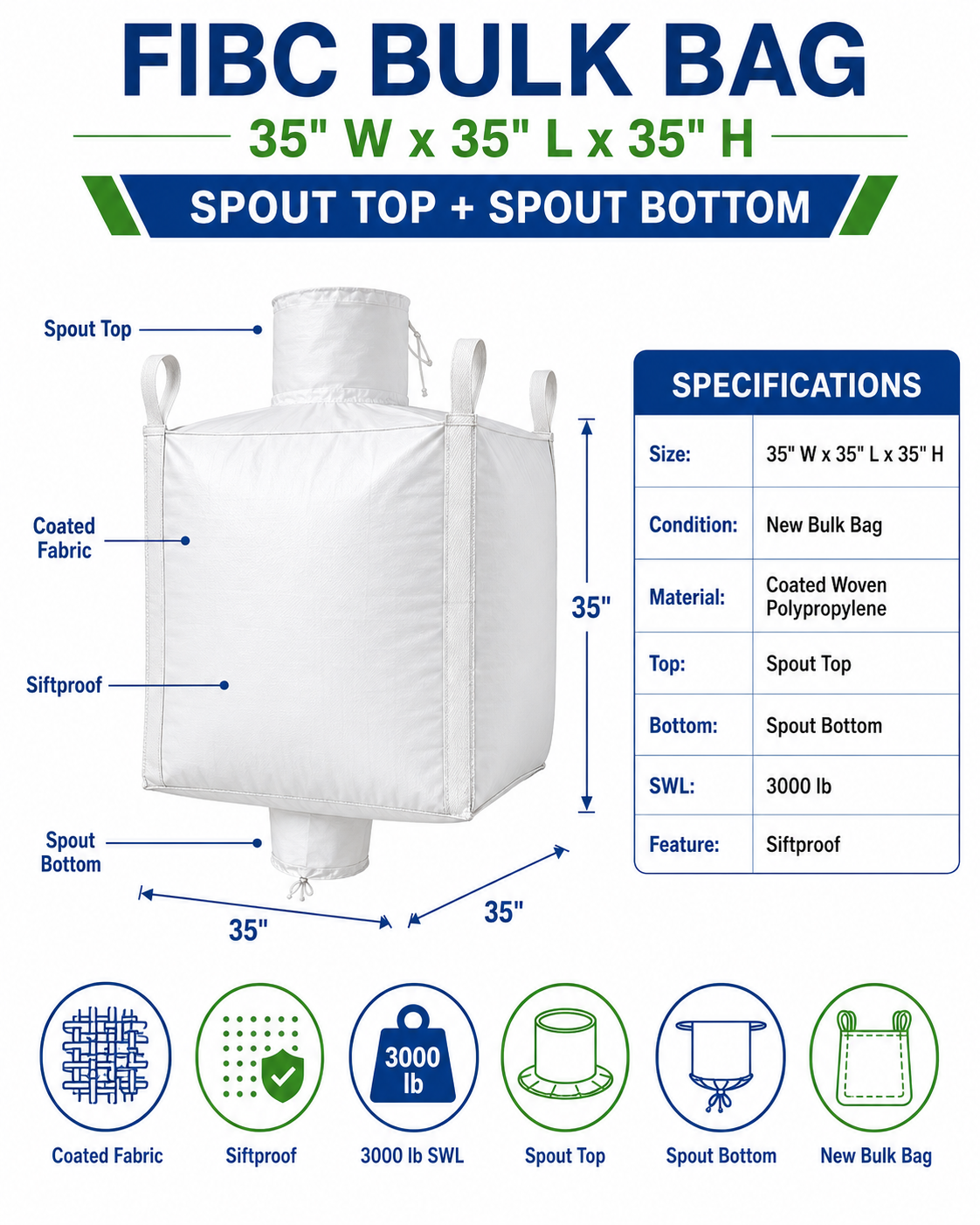 35x35x35 Spout Top, Spout Bottom 3000 lbs - Image 3